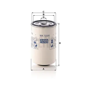 WK723/6 MANN Fuel Filter for VOLVO 1981-on Buses B Trucks F N Series — 2
