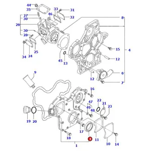 Front Seal YM119620-01800 for Komatsu Engine 3D68E-3 3D72-2 3D74E-3 Excavator PC12R-8 PC15R-8 PC20MR-2 PC26MR-3 — 5
