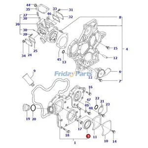 Front Seal YM119620-01800 for Komatsu Engine 3D68E-3 3D72-2 3D74E-3 Excavator PC12R-8 PC15R-8 PC20MR-2 PC26MR-3 — 5