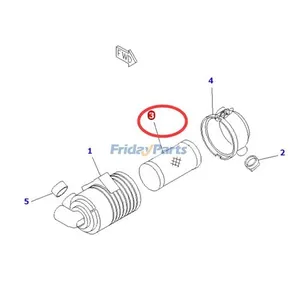 Air Filter YM119655-12560 for Komatsu Engine 2D68E-N3A 2D70E-5S-BA Excavator PC09-1 PC12R PC15R-8 — 7
