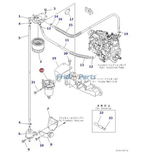 Water Separator YM119802-55700 for Komatsu Engine 3D84E-5 3D88E-5 Excavator PC27MR-2 PC30MR-2 PC35R-8 PC45R-8 PC75R-2 — 6