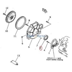 Rear Seal YM124085-02220 for Komatsu Engine 2D68E-3 3D72-1 3D74E-3 3D76E-6 Excavator PC12R-8 PC15R-8 PC20MR-2 PC26MR-3 — 5