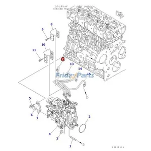 Oil Pipe YM129601-59810 for Komatsu Engine 4D88-6 4D88E-6 Excavator PC45MR-3 PC50MR-2 PC55MR-3 — 3