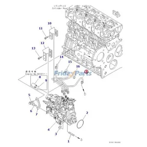 Oil Pipe YM129601-59840 for Komatsu Engine 4D88-6 4D88E-6 Excavator PC45MR-3 PC50MR-2 PC55MR-3 — 3