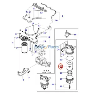 Fuel Filter YM129A00-55730 for Komatsu Excavator PC80MR-5 Loader WA100M-8 — 5